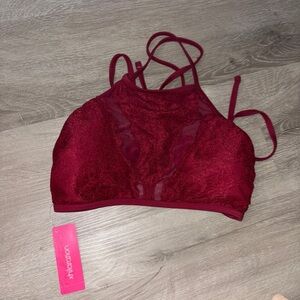 Xhilaration Red Lace swim top